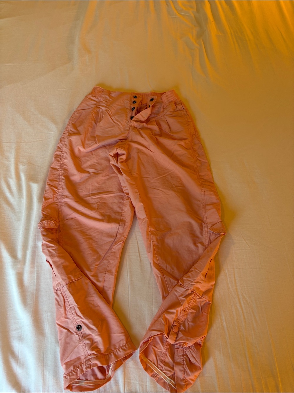 Free People Coral Cropped Utility Pants